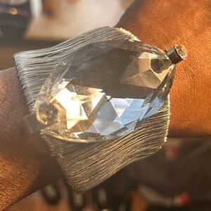 Large Crystal Wire Cuff Bracelet
